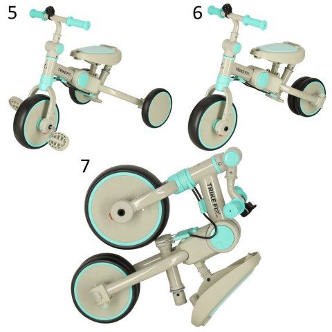 Rowerek trójkołowy TRIKE FIX V4 rower biegowy 6w1 daszek prowadnik pasy niebieski szary Rowerek trójkołowy TRIKE FIX V4 rower biegowy 6w1 daszek prowadnik pasy niebieski szary