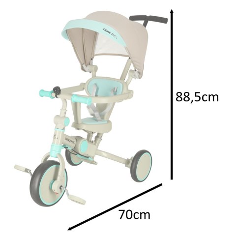 Rowerek trójkołowy TRIKE FIX V4 rower biegowy 6w1 daszek prowadnik pasy niebieski szary Rowerek trójkołowy TRIKE FIX V4 rower biegowy 6w1 daszek prowadnik pasy niebieski szary