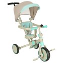 Rowerek trójkołowy TRIKE FIX V4 rower biegowy 6w1 daszek prowadnik pasy niebieski szary