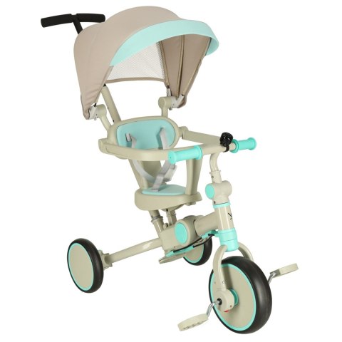 Rowerek trójkołowy TRIKE FIX V4 rower biegowy 6w1 daszek prowadnik pasy niebieski szary Rowerek trójkołowy TRIKE FIX V4 rower biegowy 6w1 daszek prowadnik pasy niebieski szary