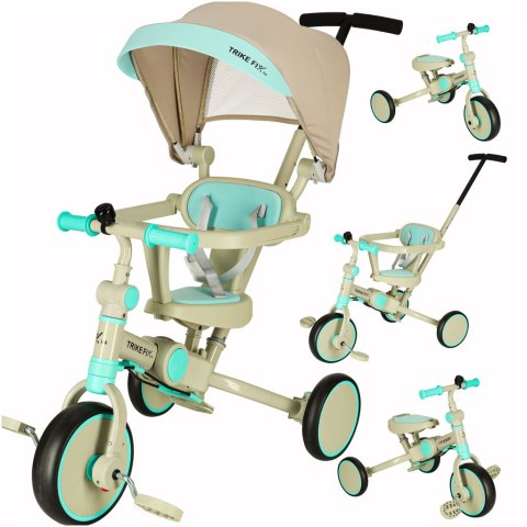 Rowerek trójkołowy TRIKE FIX V4 rower biegowy 6w1 daszek prowadnik pasy niebieski szary Rowerek trójkołowy TRIKE FIX V4 rower biegowy 6w1 daszek prowadnik pasy niebieski szary