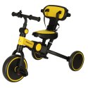 Rowerek trójkołowy TRIKE FIX V4 rower biegowy 6w1 daszek prowadnik pasy żółty czarny