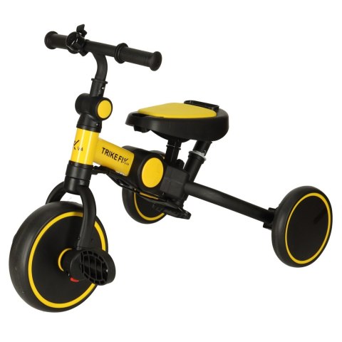 Rowerek trójkołowy TRIKE FIX V4 rower biegowy 6w1 daszek prowadnik pasy żółty czarny Rowerek trójkołowy TRIKE FIX V4 rower biegowy 6w1 daszek prowadnik pasy żółty czarny
