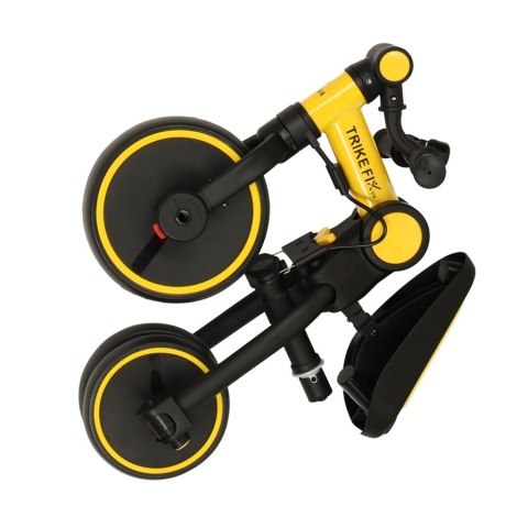 Rowerek trójkołowy TRIKE FIX V4 rower biegowy 6w1 daszek prowadnik pasy żółty czarny Rowerek trójkołowy TRIKE FIX V4 rower biegowy 6w1 daszek prowadnik pasy żółty czarny