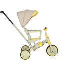 Rowerek trójkołowy TRIKE FIX V4 rower biegowy 6w1 daszek prowadnik pasy żółty szary