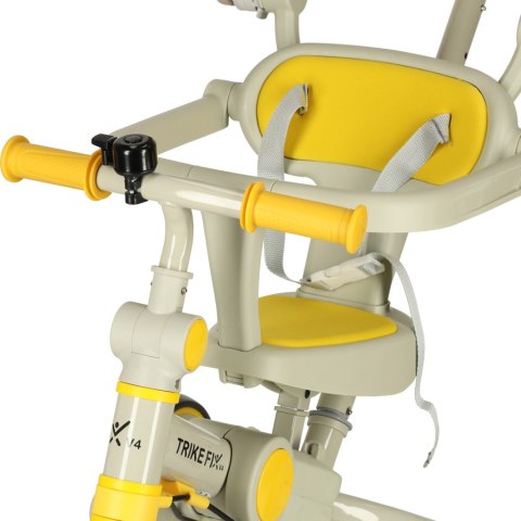 Rowerek trójkołowy TRIKE FIX V4 rower biegowy 6w1 daszek prowadnik pasy żółty szary Rowerek trójkołowy TRIKE FIX V4 rower biegowy 6w1 daszek prowadnik pasy żółty szary