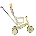 Rowerek trójkołowy TRIKE FIX V4 rower biegowy 6w1 daszek prowadnik pasy żółty szary