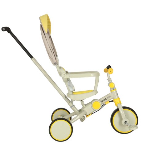 Rowerek trójkołowy TRIKE FIX V4 rower biegowy 6w1 daszek prowadnik pasy żółty szary Rowerek trójkołowy TRIKE FIX V4 rower biegowy 6w1 daszek prowadnik pasy żółty szary