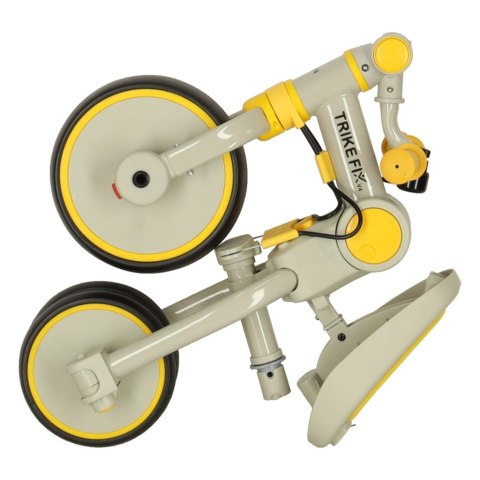Rowerek trójkołowy TRIKE FIX V4 rower biegowy 6w1 daszek prowadnik pasy żółty szary Rowerek trójkołowy TRIKE FIX V4 rower biegowy 6w1 daszek prowadnik pasy żółty szary