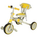 Rowerek trójkołowy TRIKE FIX V4 rower biegowy 6w1 daszek prowadnik pasy żółty szary