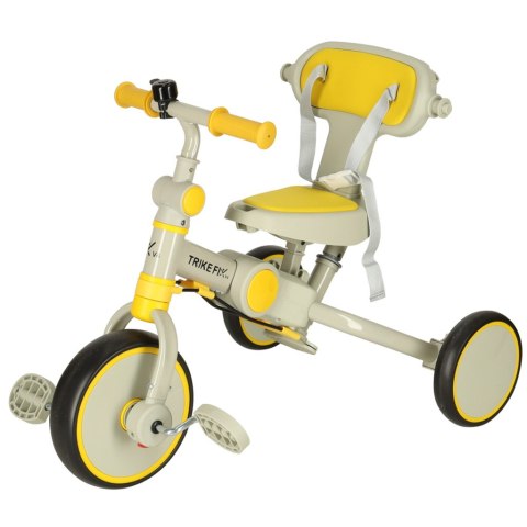 Rowerek trójkołowy TRIKE FIX V4 rower biegowy 6w1 daszek prowadnik pasy żółty szary Rowerek trójkołowy TRIKE FIX V4 rower biegowy 6w1 daszek prowadnik pasy żółty szary