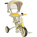 Rowerek trójkołowy TRIKE FIX V4 rower biegowy 6w1 daszek prowadnik pasy żółty szary