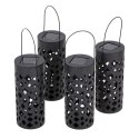 Lampa solarna ogrodowa ażurowa latarenka lampion LED czujnik zmierzchu wbijana 4szt.