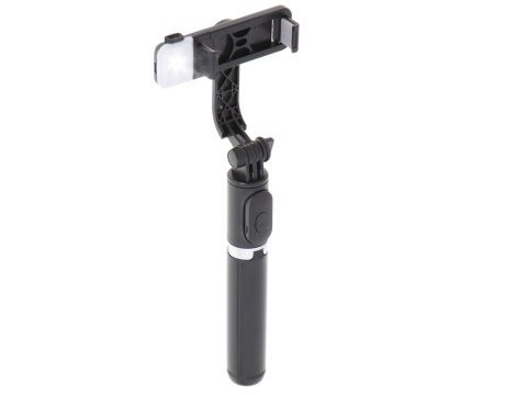Kijek do selfie lampka LED statyw tripod czarny Kijek do selfie lampka LED statyw tripod czarny