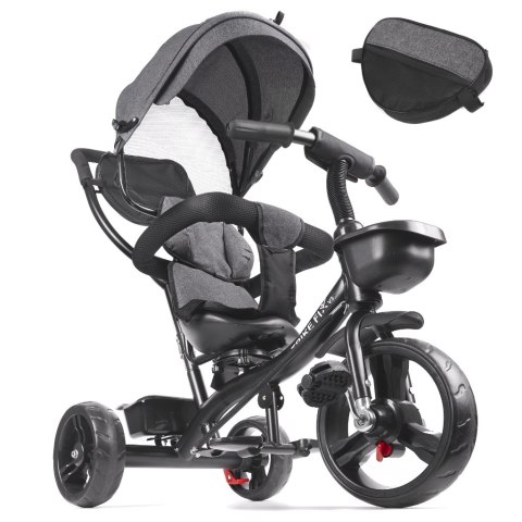 Rowerek trójkołowy Trike Fix Lite 3w1 z daszkiem obracany regulowany spacerówka prowadnik pasy szary Rowerek trójkołowy Trike Fix Lite 3w1 z daszkiem obracany regulowany spacerówka prowadnik pasy szary
