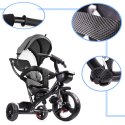 Rowerek trójkołowy Trike Fix Lite 3w1 z daszkiem obracany regulowany spacerówka prowadnik pasy szary