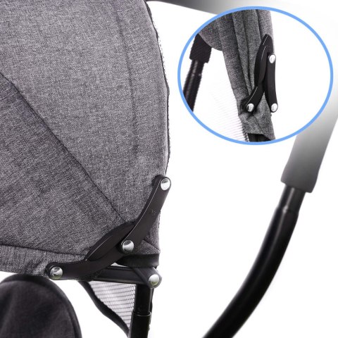 Rowerek trójkołowy Trike Fix Lite 3w1 z daszkiem obracany regulowany spacerówka prowadnik pasy szary Rowerek trójkołowy Trike Fix Lite 3w1 z daszkiem obracany regulowany spacerówka prowadnik pasy szary