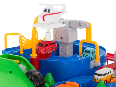 Tor przeszkód interaktywny samochodowy wyścigi parking 4 pojazdy auto autobus radiowóz wóz strażacki helikopter Tor przeszkód interaktywny samochodowy wyścigi parking 4 pojazdy auto autobus radiowóz wóz strażacki helikopter