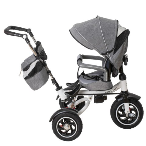 Rowerek Trójkołowy Trike Fix 3w1 z daszkiem obracany regulowany spacerówka prowadnik pasy V3 szary Rowerek Trójkołowy Trike Fix 3w1 z daszkiem obracany regulowany spacerówka prowadnik pasy V3 szary