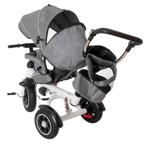 Rowerek Trójkołowy Trike Fix 3w1 z daszkiem obracany regulowany spacerówka prowadnik pasy V3 szary Rowerek Trójkołowy Trike Fix 3w1 z daszkiem obracany regulowany spacerówka prowadnik pasy V3 szary