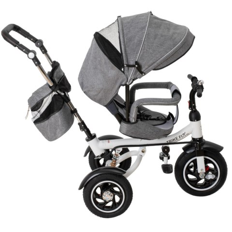 Rowerek Trójkołowy Trike Fix 3w1 z daszkiem obracany regulowany spacerówka prowadnik pasy V3 szary Rowerek Trójkołowy Trike Fix 3w1 z daszkiem obracany regulowany spacerówka prowadnik pasy V3 szary