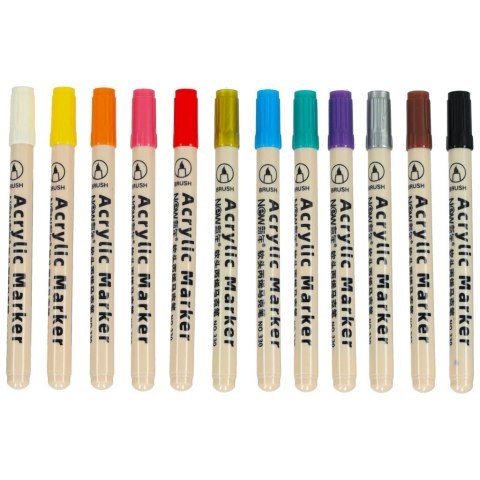 Markery akrylowe do tkanin kamieni pisaki flamastry mazaki wodoodporne DIY 12 szt. Markery akrylowe do tkanin kamieni pisaki flamastry mazaki wodoodporne DIY 12 szt.