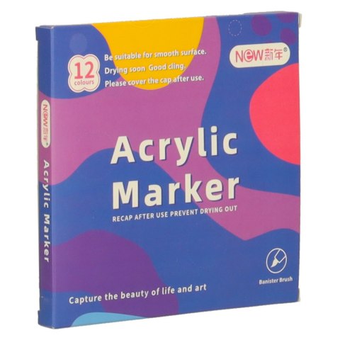 Markery akrylowe do tkanin kamieni pisaki flamastry mazaki wodoodporne DIY 12 szt. Markery akrylowe do tkanin kamieni pisaki flamastry mazaki wodoodporne DIY 12 szt.