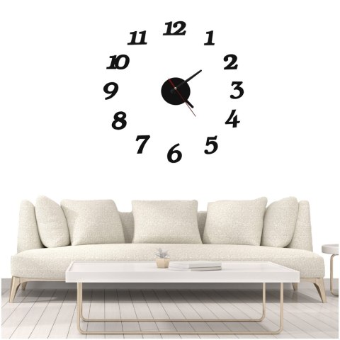 Zegar Ścienny naklejany DIY regulowany nowoczesny czarny 12 godzin Zegar Ścienny naklejany DIY regulowany nowoczesny czarny 12 godzin