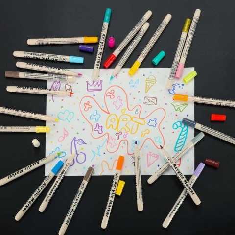 Markery akrylowe do tkanin kamieni pisaki flamastry mazaki wodoodporne DIY 48 szt. Markery akrylowe do tkanin kamieni pisaki flamastry mazaki wodoodporne DIY 48 szt.