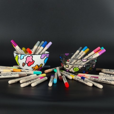 Markery akrylowe do tkanin kamieni pisaki flamastry mazaki wodoodporne DIY 48 szt. Markery akrylowe do tkanin kamieni pisaki flamastry mazaki wodoodporne DIY 48 szt.