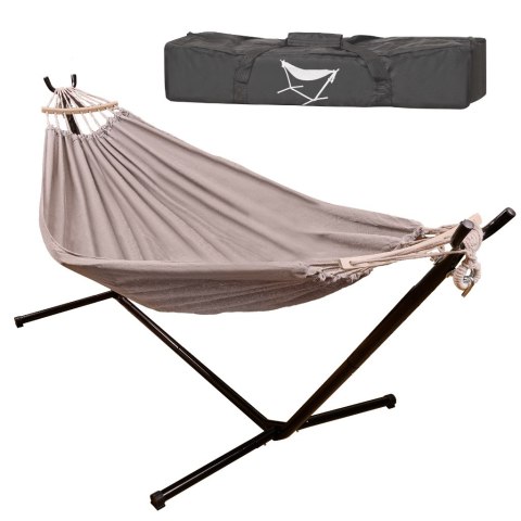 Hamak ze stelażem ogrodowy dwuosobowy huśtawka stelaż stojak do hamaka duży mocny + pokrowiec 200cm 100kg Hamak ze stelażem ogrodowy dwuosobowy huśtawka stelaż stojak do hamaka duży mocny + pokrowiec 200cm 100kg