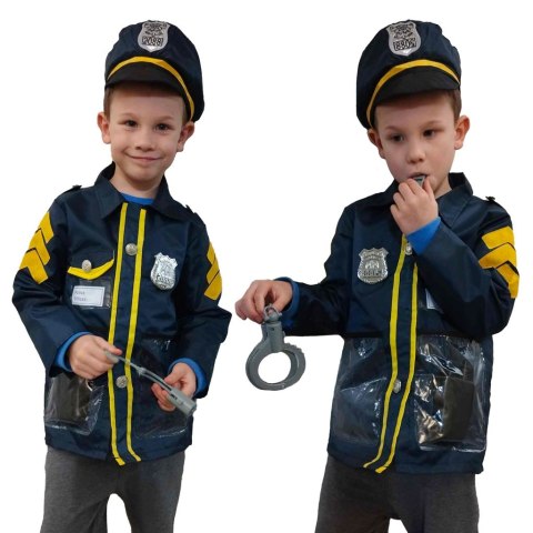 Kostium strój karnawałowy przebranie policjant kajdanki czapka zestaw 3-8 lat Kostium strój karnawałowy przebranie policjant kajdanki czapka zestaw 3-8 lat