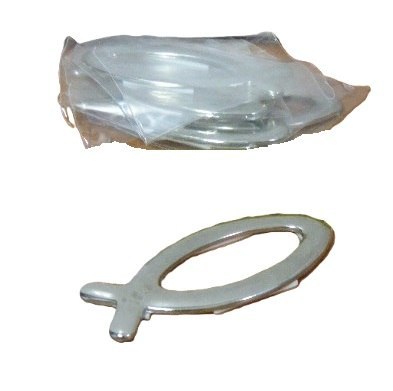 Plakietka metalowa symbol chrześcijaństwa ryba 5 szt Plakietka metalowa symbol chrześcijaństwa ryba 5 szt