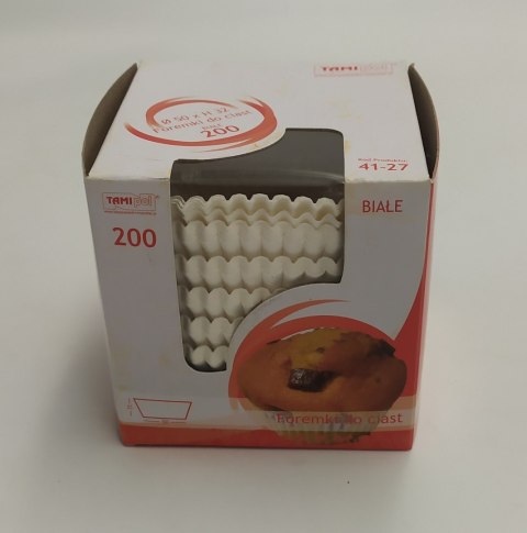 Foremki do muffinek papierowe białe 50x32 A'200 | 41-27 Foremki do muffinek papierowe białe 50x32 A'200 | 41-27