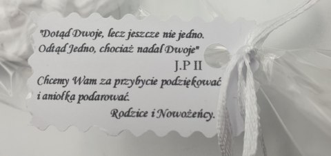Podziękowanie dla gości Ślub wesele - Anioł 12 sztuk Podziękowanie dla gości Ślub wesele - Anioł 12 sztuk