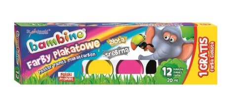 Farbki plakatowe 12+1kol. BAMBINO Farbki plakatowe 12+1kol. BAMBINO
