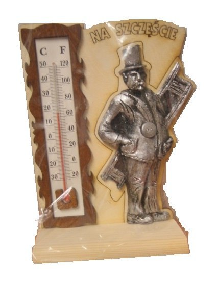 Kominiarz na szczęście z termometrem 16 x 10 cm NR.74 Kominiarz na szczęście z termometrem 16 x 10 cm NR.74