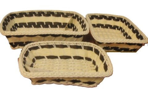 Koszyki plecione prostokątne 26 x21x7 22,5x17x6,5 19x14x6 - 3szt Koszyki plecione prostokątne 26 x21x7 22,5x17x6,5 19x14x6 - 3szt
