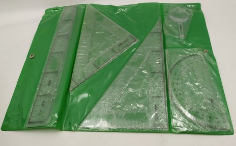 Linijki szkolne 4szt. + lupa w etui | 6162 Linijki szkolne 4szt. + lupa w etui | 6162