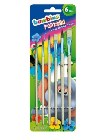Pędzelki BAMBINO 6 SZT Pędzelki BAMBINO 6 SZT