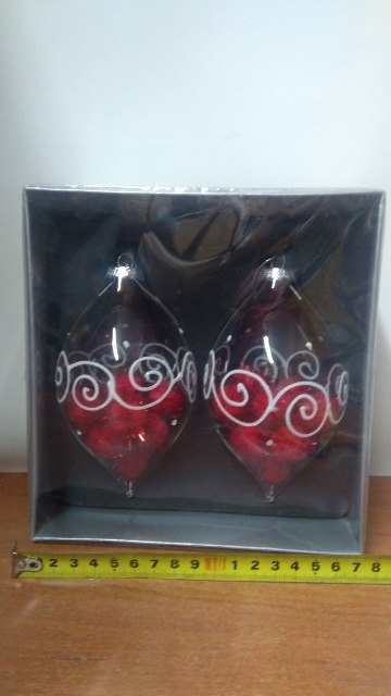 Bombki szklane 2szt. sopel 13cm | 3679 Bombki szklane 2szt. sopel 13cm | 3679
