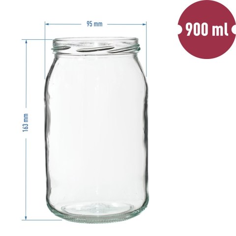 Słoiki 6szt. + zakrętki 900ml | 132902 Słoiki 6szt. + zakrętki 900ml | 132902