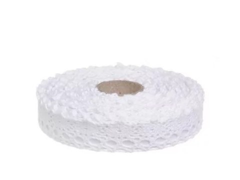 Wstążka KORONKA biała 1,5 cm x 5 m Wstążka KORONKA biała 1,5 cm x 5 m