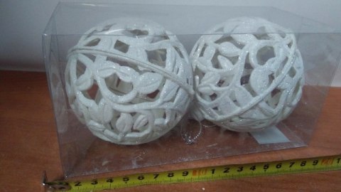Bombki 2szt. AŻUR 10cm w kloszu | BOG17035 Bombki 2szt. AŻUR 10cm w kloszu | BOG17035