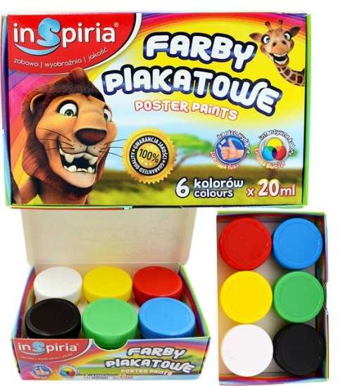 Farby plakatowe 6 kolorów 1985 INSPIRIA Farby plakatowe 6 kolorów 1985 INSPIRIA