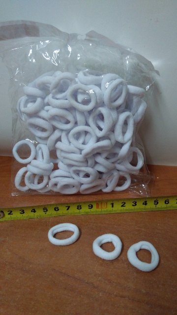 Frotki mini do włosów 100szt BIAŁE Frotki mini do włosów 100szt BIAŁE
